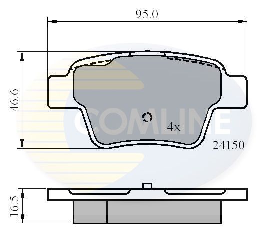 Stabdžių trinkelių rinkinys, diskinis stabdys COMLINE CBP01658