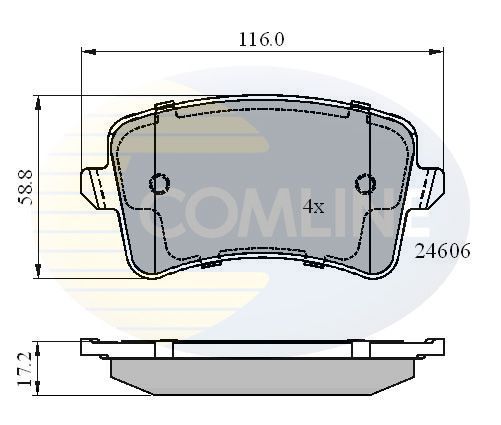 Stabdžių trinkelių rinkinys, diskinis stabdys COMLINE CBP01709