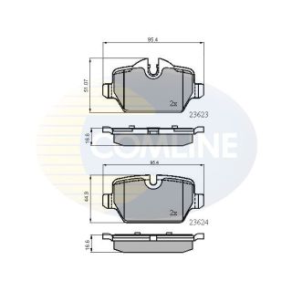 Stabdžių trinkelių rinkinys, diskinis stabdys COMLINE CBP01710
