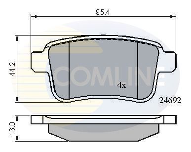 Stabdžių trinkelių rinkinys, diskinis stabdys COMLINE CBP01715