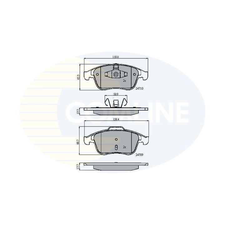 Stabdžių trinkelių rinkinys, diskinis stabdys COMLINE CBP01725