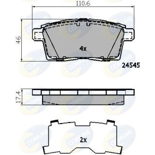 Stabdžių trinkelių rinkinys, diskinis stabdys COMLINE CBP01731