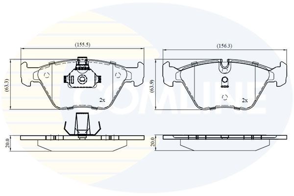 Stabdžių trinkelių rinkinys, diskinis stabdys COMLINE CBP01744