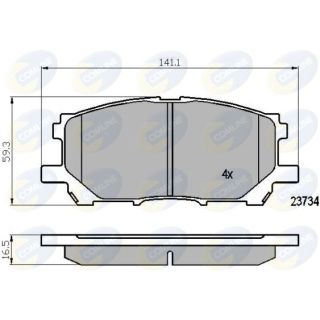 Stabdžių trinkelių rinkinys, diskinis stabdys COMLINE CBP01750