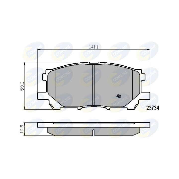 Stabdžių trinkelių rinkinys, diskinis stabdys COMLINE CBP01750