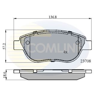 Stabdžių trinkelių rinkinys, diskinis stabdys COMLINE CBP01783