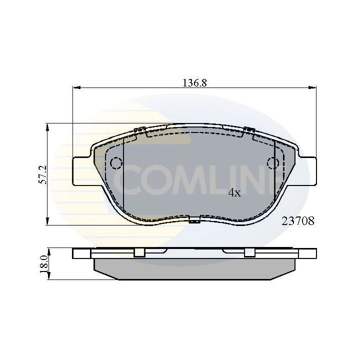 Stabdžių trinkelių rinkinys, diskinis stabdys COMLINE CBP01783