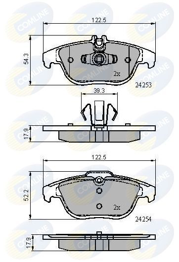 Stabdžių trinkelių rinkinys, diskinis stabdys COMLINE CBP01792