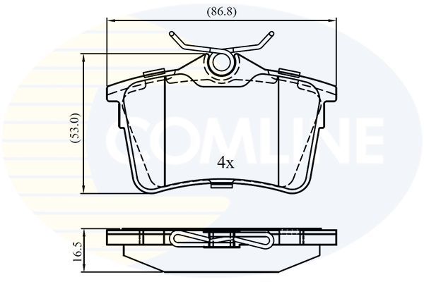Stabdžių trinkelių rinkinys, diskinis stabdys COMLINE CBP01797