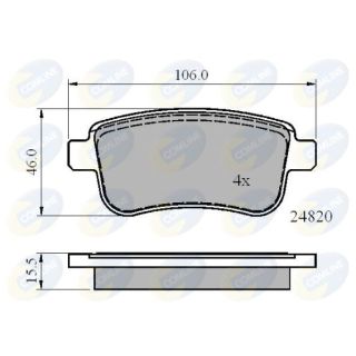 Stabdžių trinkelių rinkinys, diskinis stabdys COMLINE CBP02014