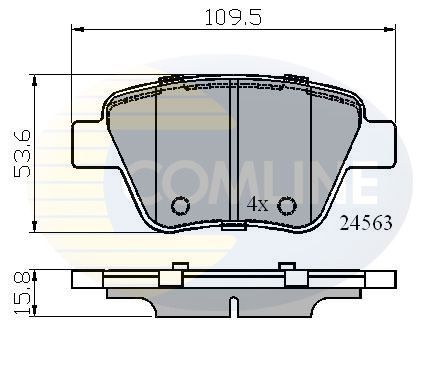 Stabdžių trinkelių rinkinys, diskinis stabdys COMLINE CBP02022