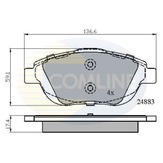 Stabdžių trinkelių rinkinys, diskinis stabdys COMLINE CBP02027