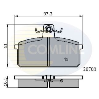 Stabdžių trinkelių rinkinys, diskinis stabdys COMLINE CBP0204
