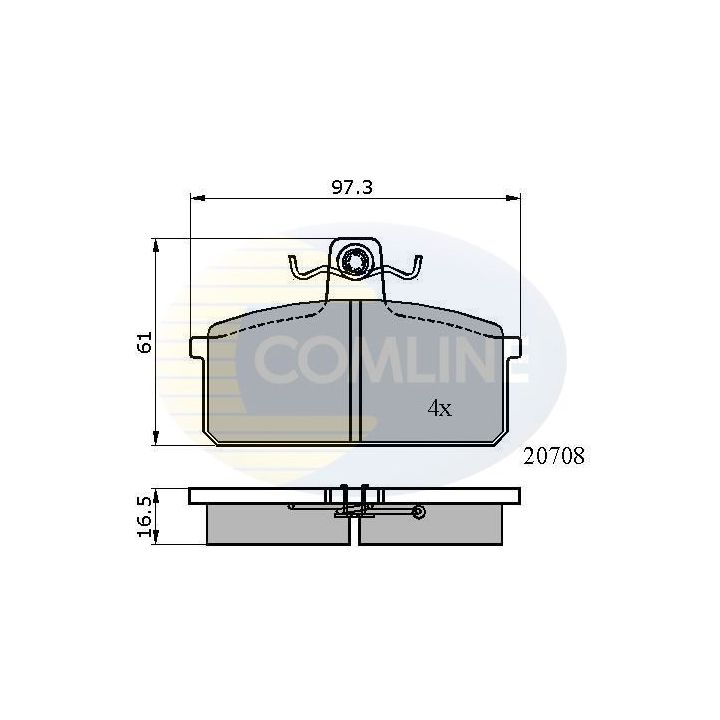 Stabdžių trinkelių rinkinys, diskinis stabdys COMLINE CBP0204