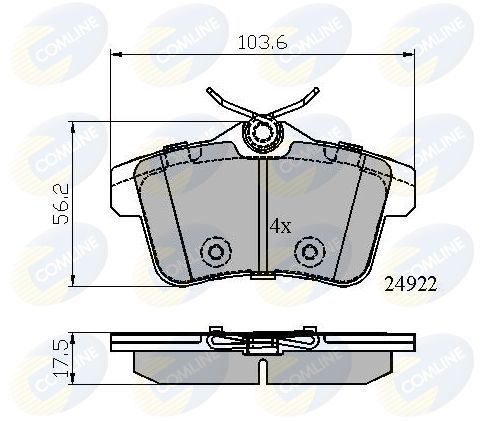 Stabdžių trinkelių rinkinys, diskinis stabdys COMLINE CBP02045