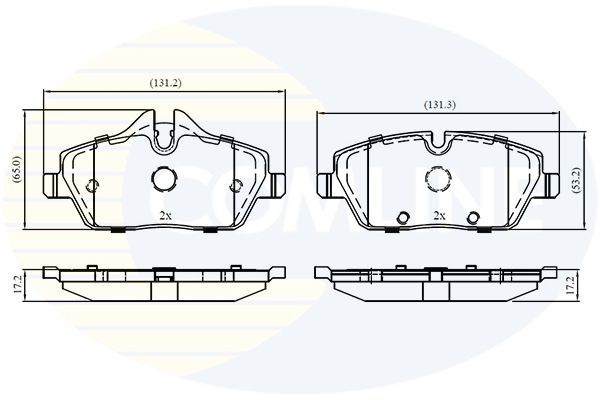 Stabdžių trinkelių rinkinys, diskinis stabdys COMLINE CBP02160