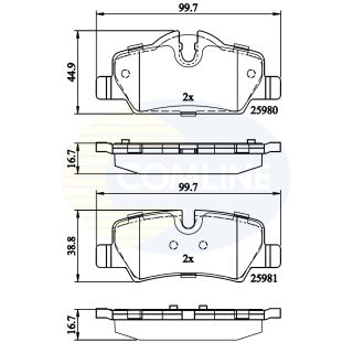 Stabdžių trinkelių rinkinys, diskinis stabdys COMLINE CBP02262