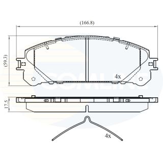 Stabdžių trinkelių rinkinys, diskinis stabdys COMLINE CBP02267