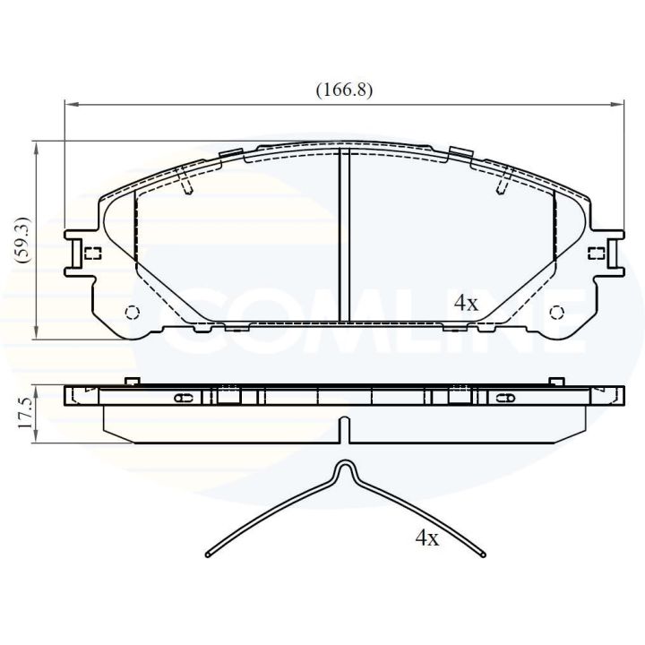 Stabdžių trinkelių rinkinys, diskinis stabdys COMLINE CBP02267