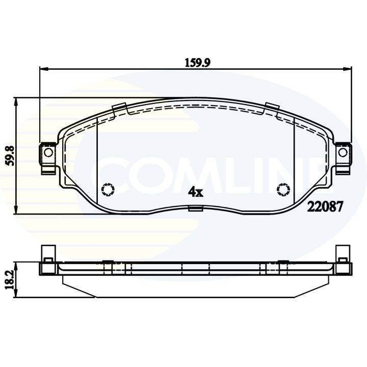 Stabdžių trinkelių rinkinys, diskinis stabdys COMLINE CBP02285