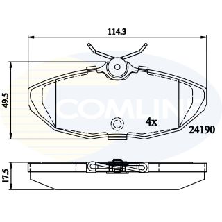 Stabdžių trinkelių rinkinys, diskinis stabdys COMLINE CBP02289