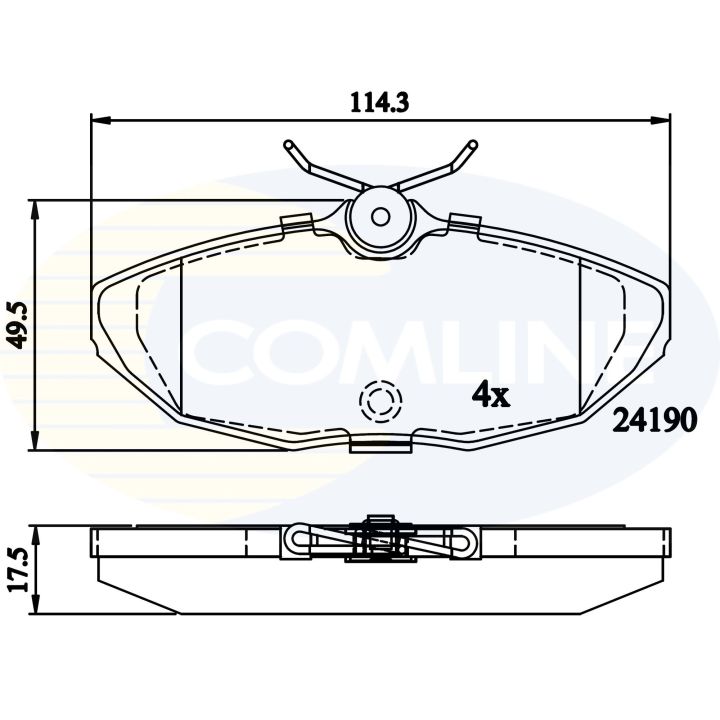 Stabdžių trinkelių rinkinys, diskinis stabdys COMLINE CBP02289