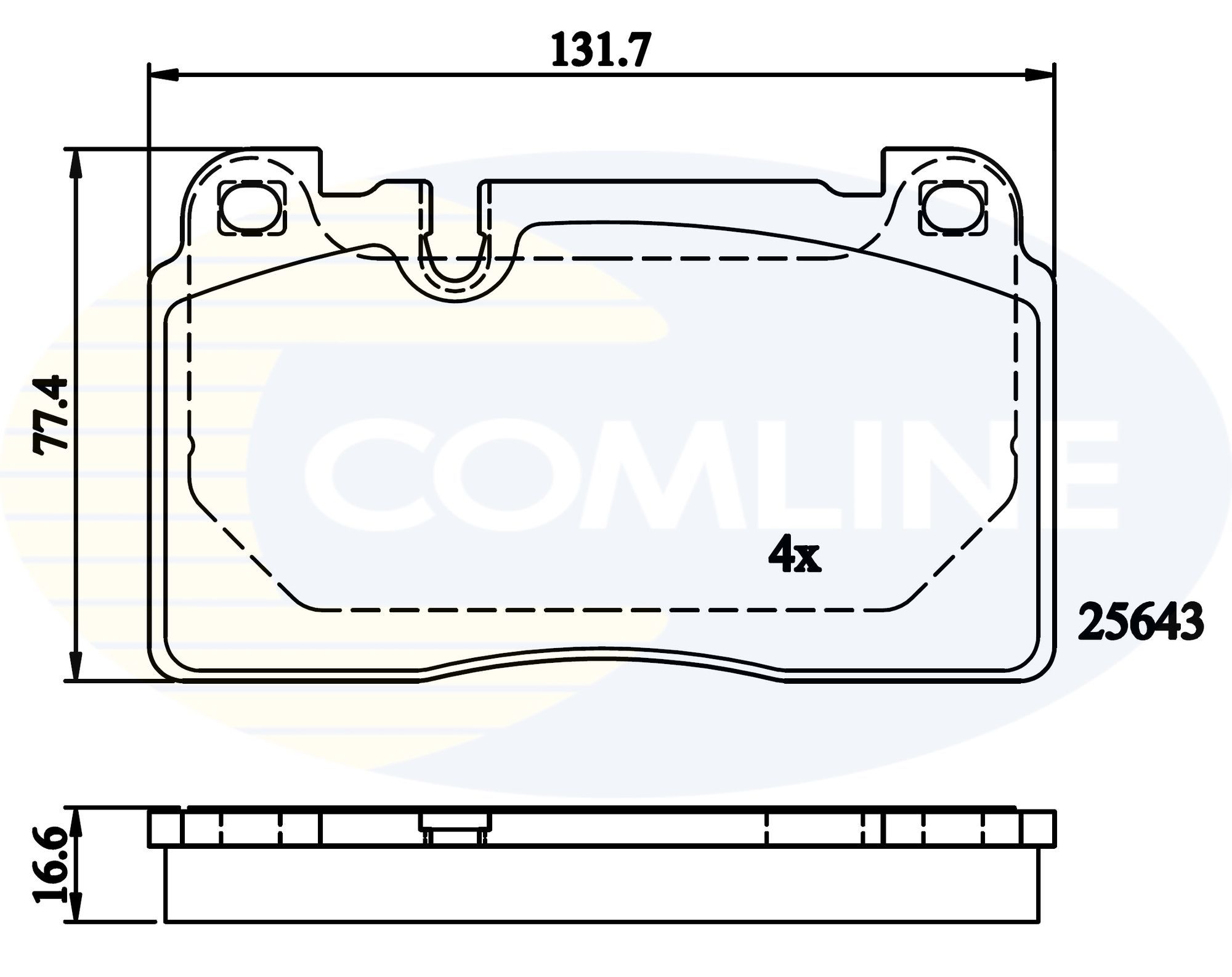 Stabdžių trinkelių rinkinys, diskinis stabdys COMLINE CBP02302