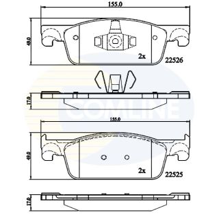 Stabdžių trinkelių rinkinys, diskinis stabdys COMLINE CBP02316