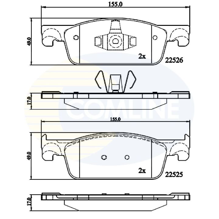 Stabdžių trinkelių rinkinys, diskinis stabdys COMLINE CBP02316