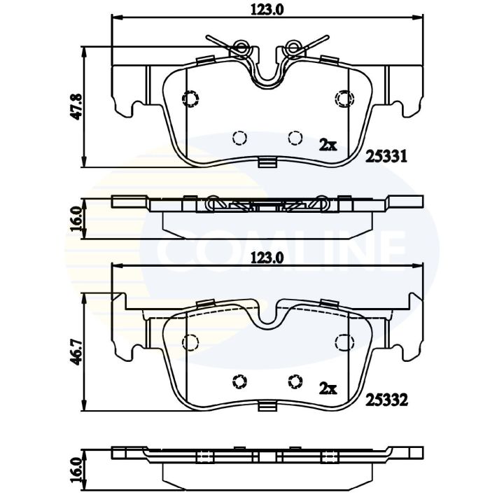 Stabdžių trinkelių rinkinys, diskinis stabdys COMLINE CBP02318