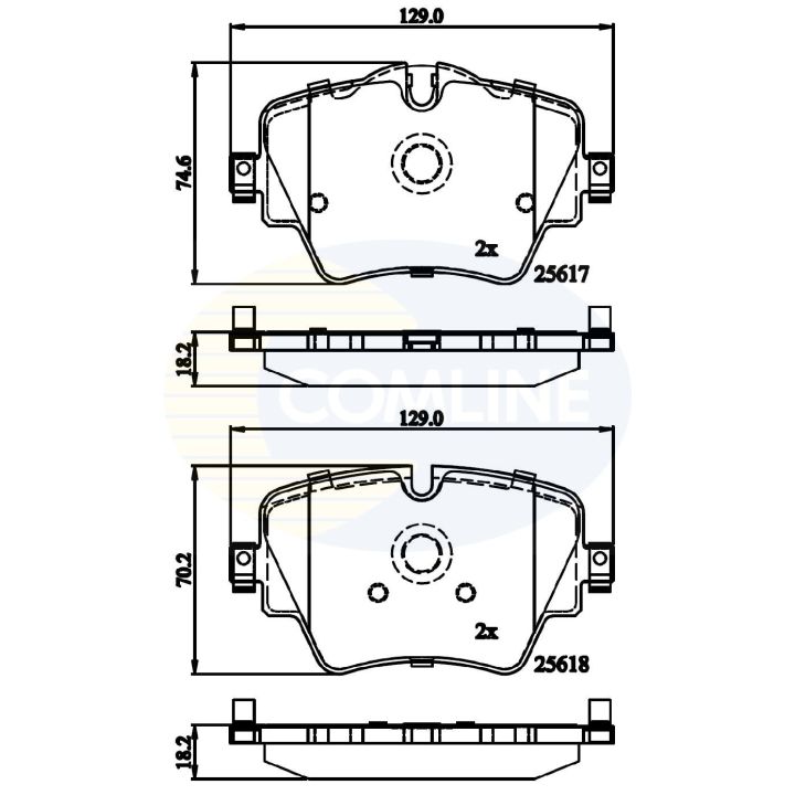 Stabdžių trinkelių rinkinys, diskinis stabdys COMLINE CBP02319