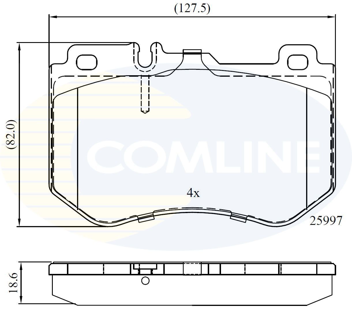 Stabdžių trinkelių rinkinys, diskinis stabdys COMLINE CBP02347