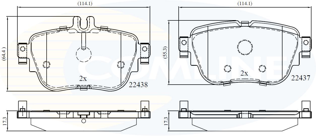 Stabdžių trinkelių rinkinys, diskinis stabdys COMLINE CBP02366