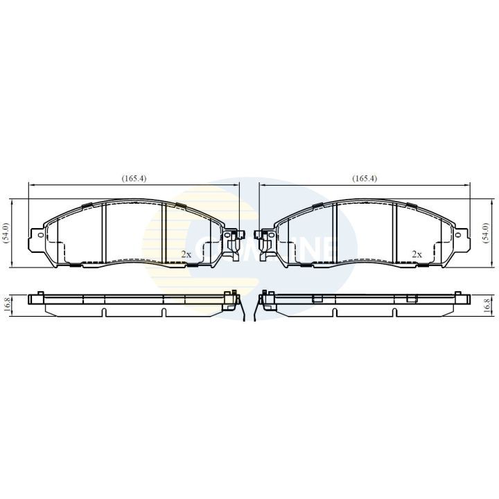Stabdžių trinkelių rinkinys, diskinis stabdys COMLINE CBP02420