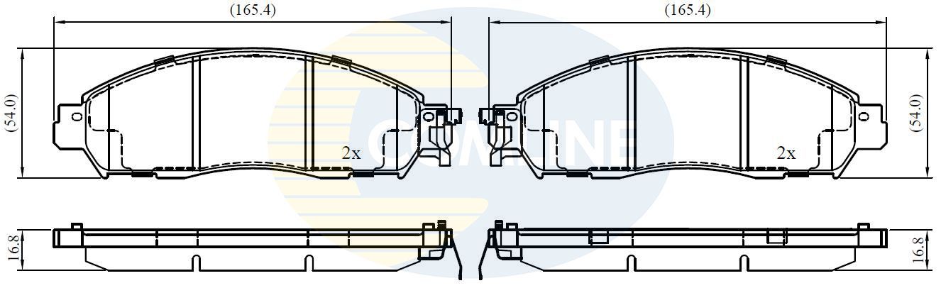 Stabdžių trinkelių rinkinys, diskinis stabdys COMLINE CBP02420