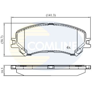 Stabdžių trinkelių rinkinys, diskinis stabdys COMLINE CBP02423