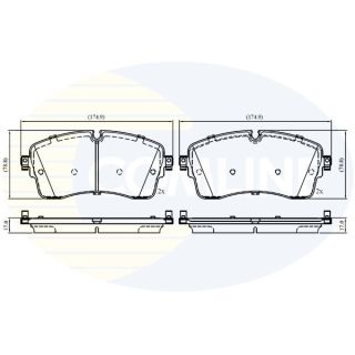 Stabdžių trinkelių rinkinys, diskinis stabdys COMLINE CBP02761