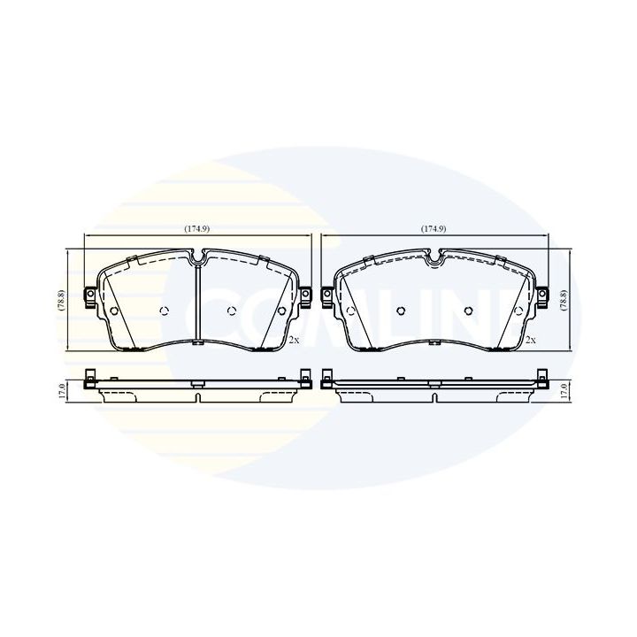 Stabdžių trinkelių rinkinys, diskinis stabdys COMLINE CBP02761