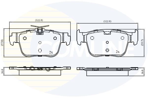 Stabdžių trinkelių rinkinys, diskinis stabdys COMLINE CBP03069