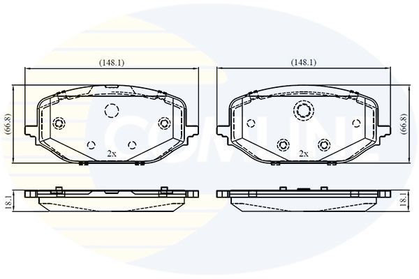 Stabdžių trinkelių rinkinys, diskinis stabdys COMLINE CBP03417