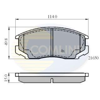 Stabdžių trinkelių rinkinys, diskinis stabdys COMLINE CBP0415