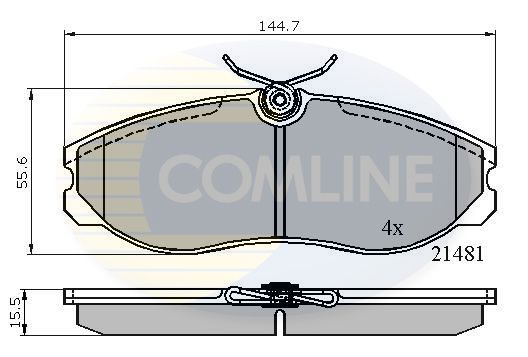 Stabdžių trinkelių rinkinys, diskinis stabdys COMLINE CBP0447