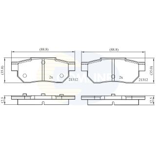 Stabdžių trinkelių rinkinys, diskinis stabdys COMLINE CBP0460