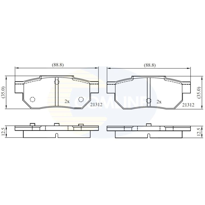Stabdžių trinkelių rinkinys, diskinis stabdys COMLINE CBP0460