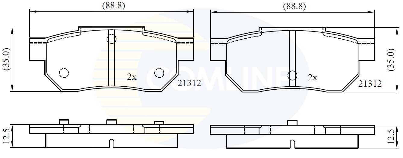 Stabdžių trinkelių rinkinys, diskinis stabdys COMLINE CBP0460