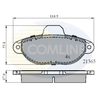 Stabdžių trinkelių rinkinys, diskinis stabdys COMLINE CBP0509