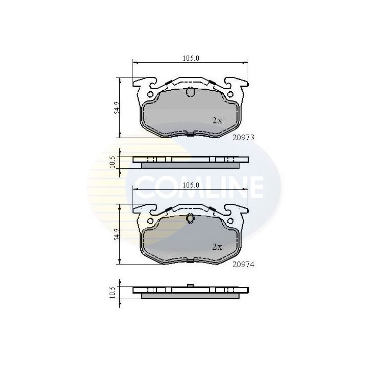 Stabdžių trinkelių rinkinys, diskinis stabdys COMLINE CBP0522