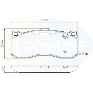 Stabdžių trinkelių rinkinys, diskinis stabdys COMLINE CBP06005