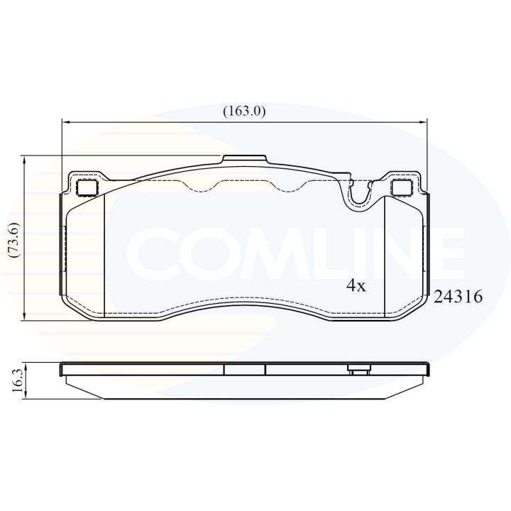 Stabdžių trinkelių rinkinys, diskinis stabdys COMLINE CBP06005