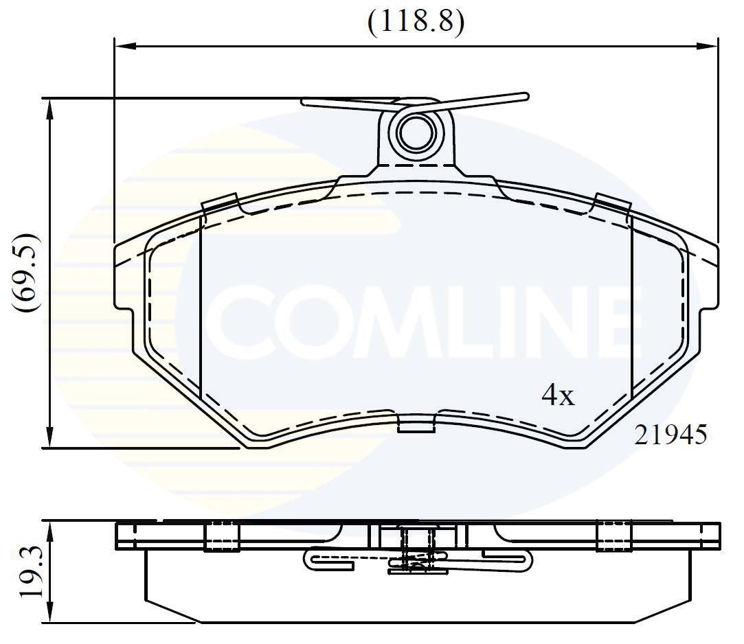 Stabdžių trinkelių rinkinys, diskinis stabdys COMLINE CBP0736